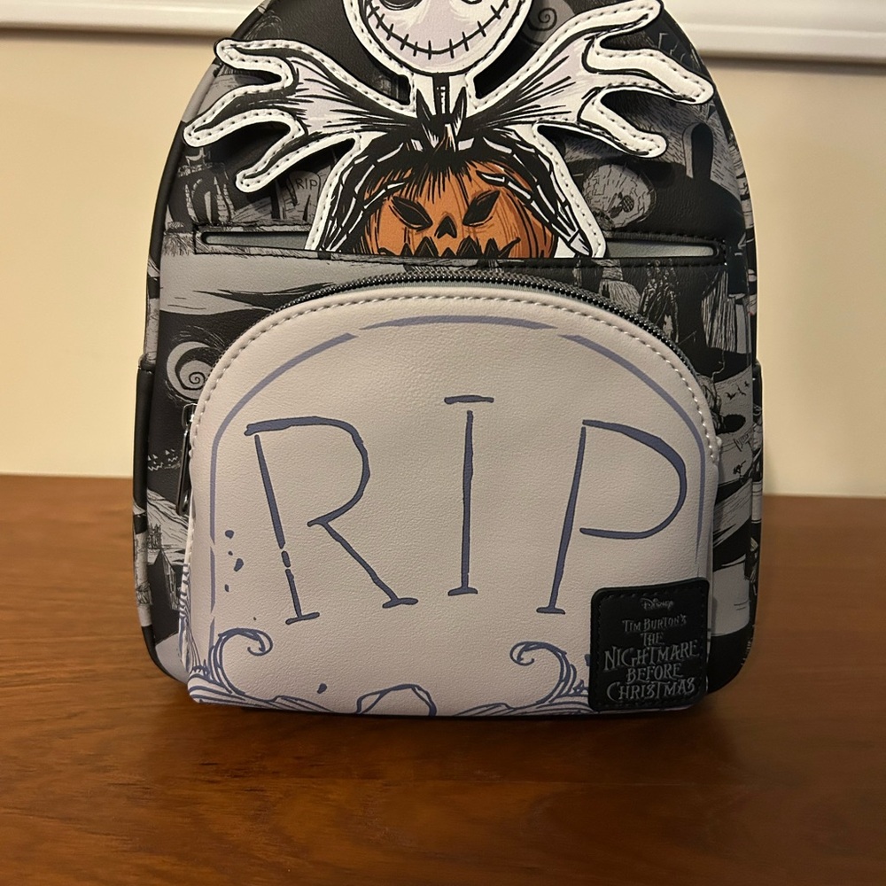 Loungefly Disney Black and White Nightmare Before Christmas Backpack NWT